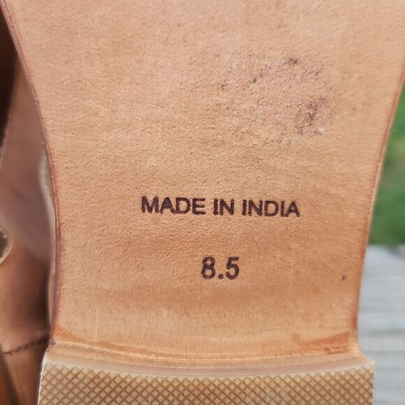 Free People Leather Ankle Cuff Thong Sandals Tan Size 8.5 - Picture 5 of 7